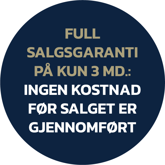 Full salgsgaranti på kun 3 md.: Ingen kostnad før salget er gjennomført.